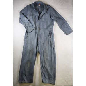 Big Ben‎ Mens Coveralls Size 46 Regular Workwear Blue Striped Jumpsuit